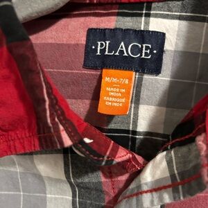 The Children's Place Red and Gray Plaid Shirt